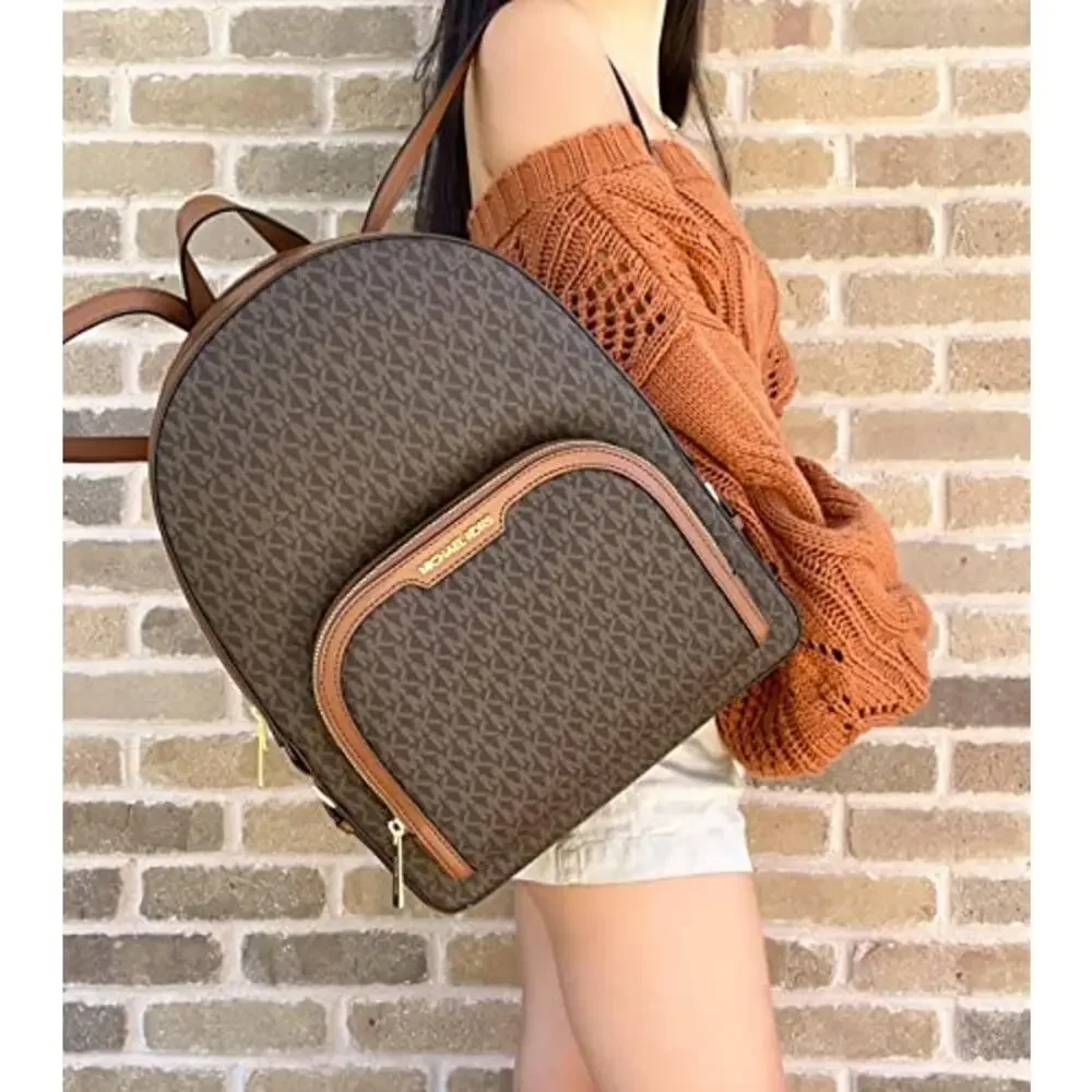 NWT Michael Kors 29680 Jaycee Logo Backpack 35S2G8TB7B-847 (Brown) MK Signature